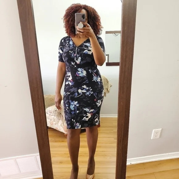 REITMANS women floral pattern dress size M Medium Shirt Dress - Picture 3 of 11